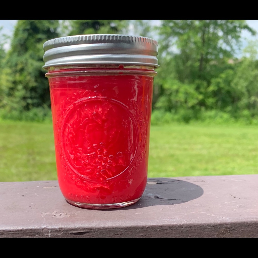 Homemade soy wax watermelon candles